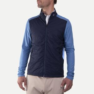 Kjus Retention Golf Windbreaker Jacket Mens Size L Blue Colorblock Insulated NWT
